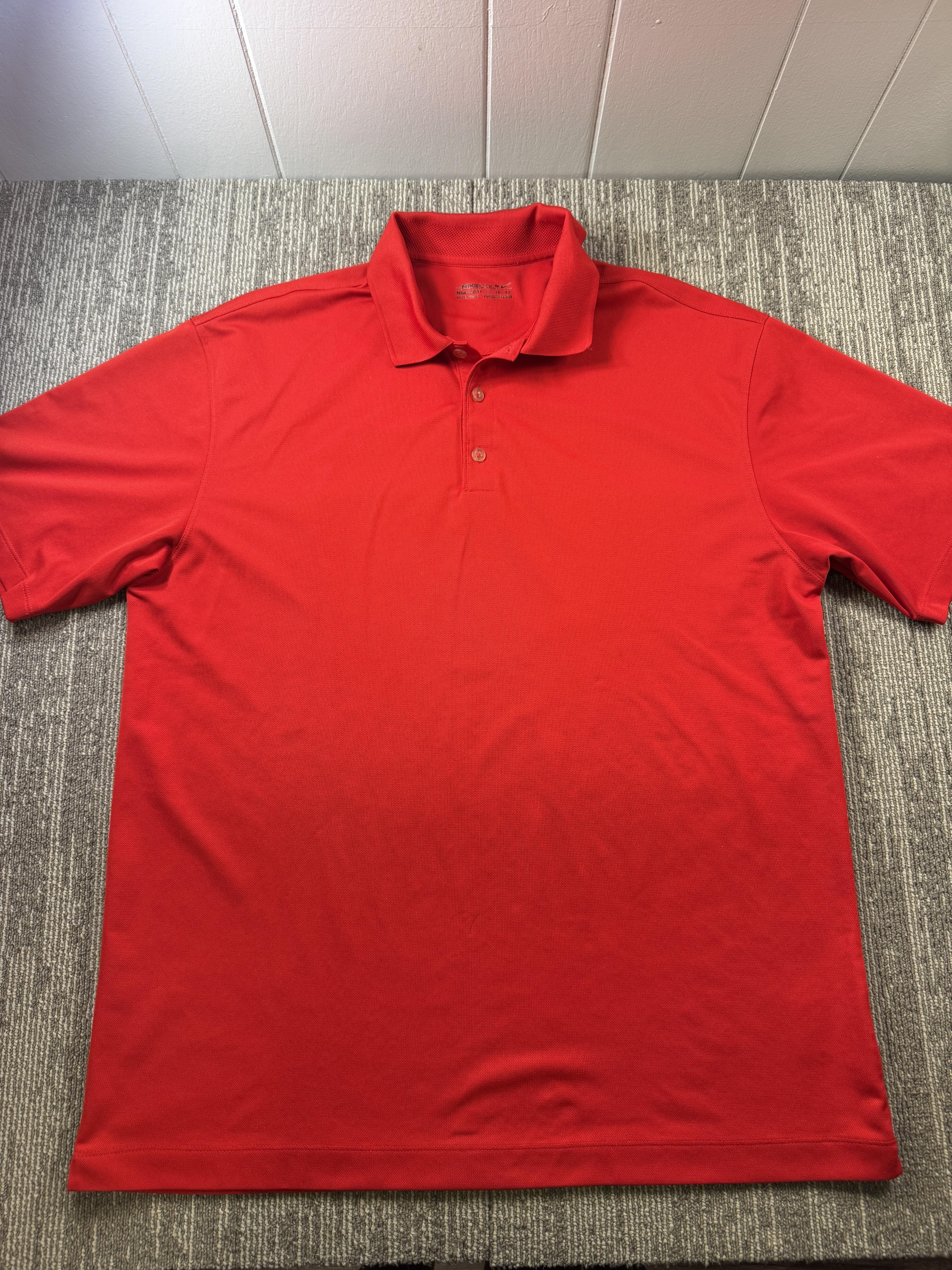 Nike Golf Polo Shirt Mens Xl Red Nikefitdry Short Sleeve Golf Performance